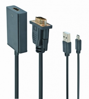 Adaptor VGA la HDMI cu audio si alimentare USB, Gembird A-VGA-HDMI-01